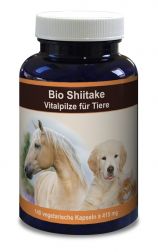 Bio Shiitake - 100% Pilzpulver für Tiere 140 Kapseln